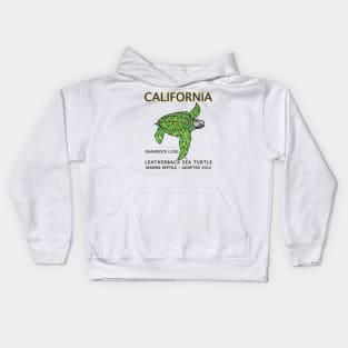 California - Leatherback Sea Turtle - Shamrock Love Kids Hoodie